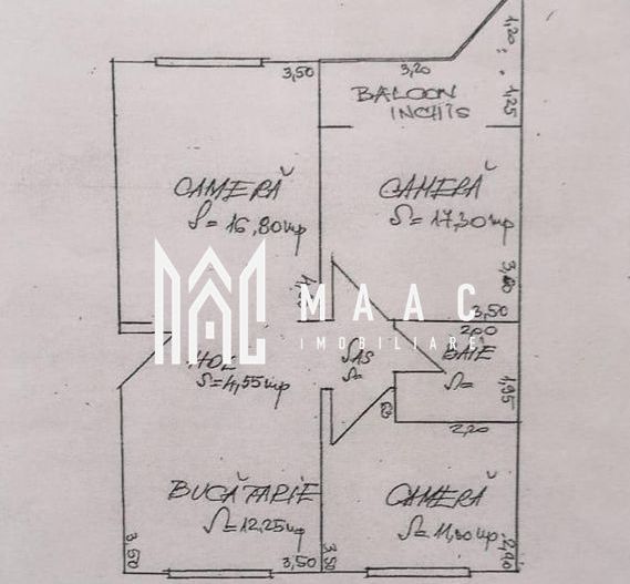 Apartament 3 camere | Etaj 2 | 78MP | Balcon | Central - Schiță 10