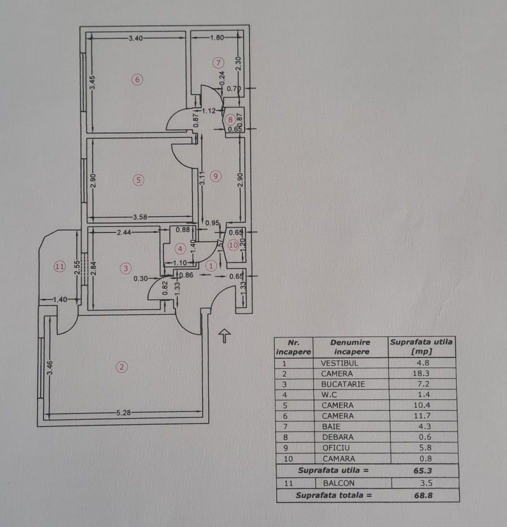APARTAMENT 3 CAMERE | ETAJ 1 | OPORTUNITATE - Schiță 13