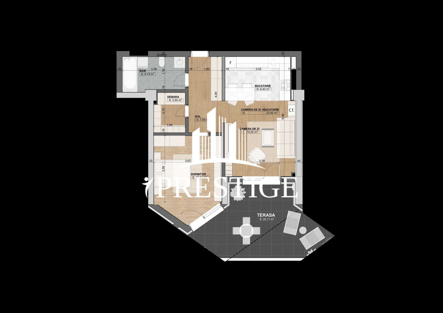 APARTAMENT 2 CAMERE ÎN ANSAMBLUL EVOLUTION, TERASĂ, LOC DE PARCARE - Poză 7