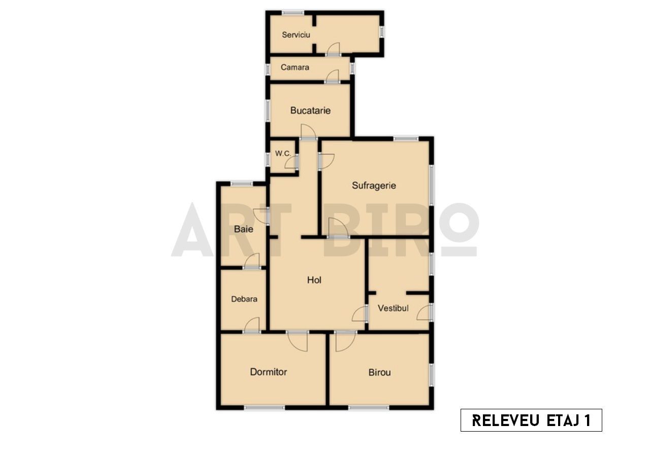 Zero comision, 120mp birou elegant in vila eclectica, Polona - Tunari - Schiță 14