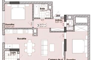 Vânzare, apartament, 2 camere , strada Soarelui, Botanica - Poză 5