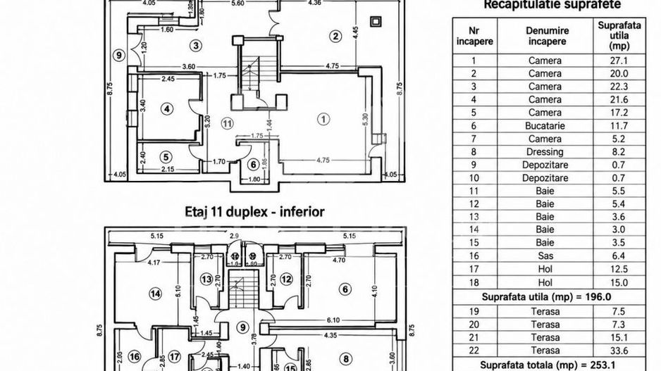 Penthouse tip Duplex Aviatiei | 196mp utili + 64mp Terase | 3 Locuri Parcare - Schiță 37