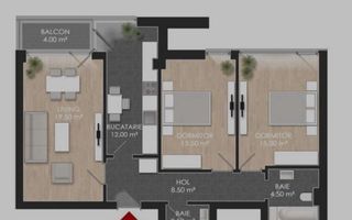 AP. 3 CAMERE ATRIA URBAN RESORT, PARCARE, BLOC NOU, CENTRALA, COMIS 0% - Schiță 17