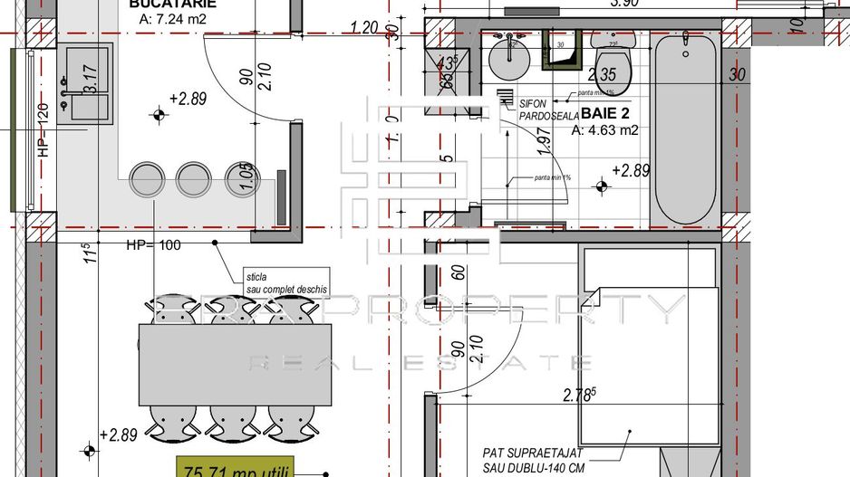 Apartament 3 camere,  76 mp, zona Industriala Vest - Schiță 11
