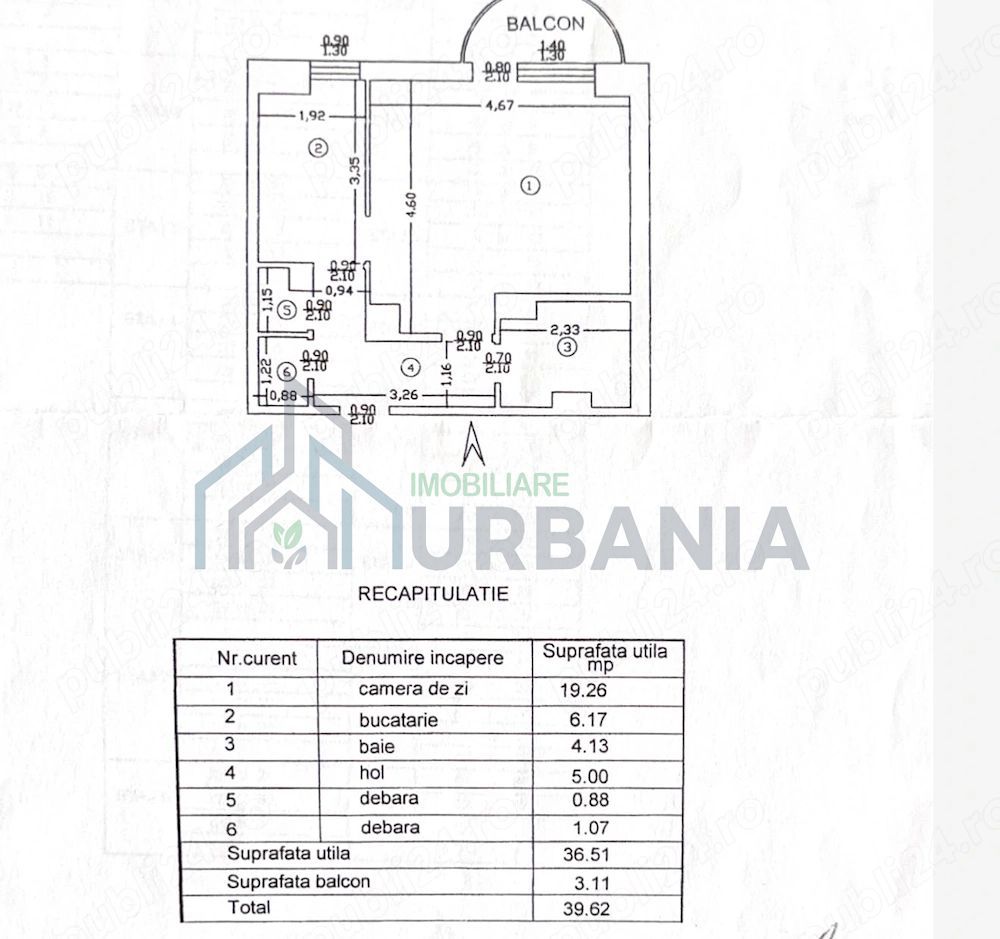 Apartament 1 cameră de închiriat, Iași, zona Păcurari - Poză 8