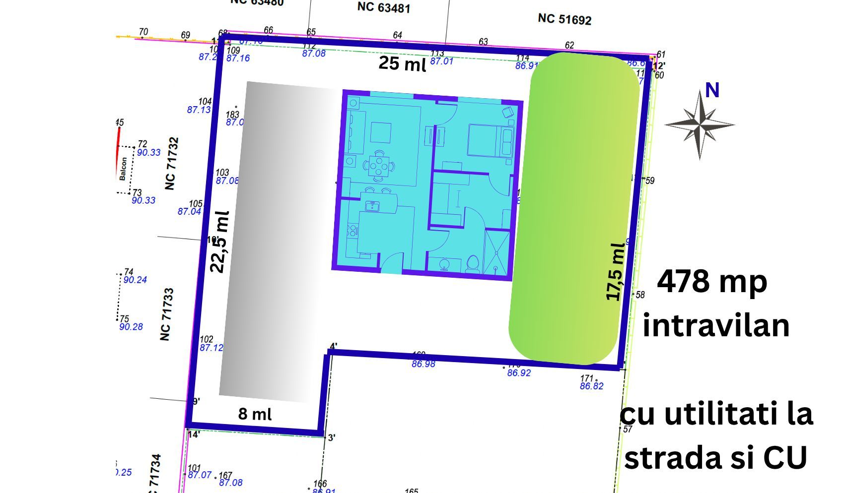Vanzare Teren Construibil, Intravilan,CU, 478 mp - Tunari! Comision 0% - Poză 1
