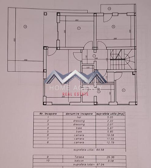 Casă individuală P+1+M cu garaj și terase spațioase – Otopeni Central - Schiță 13