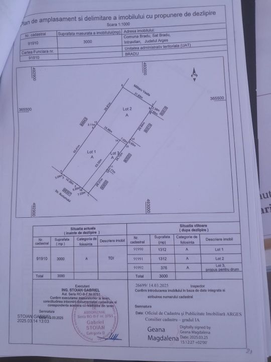 Teren intravilan Bradu 1312 mp 2 deschideri - Poză 3