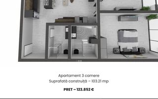 Ag. Eu. vinde ap. 2 cam. 85 mp. Finalizare Dec. 2023 Comision 0% Mamaia Nord - Poză 6