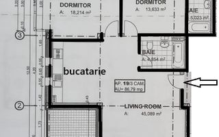Apartament 3 camere, 90 mp, terase 30 mp, finisat, Floresti str Sesul de Sus - Poză 18