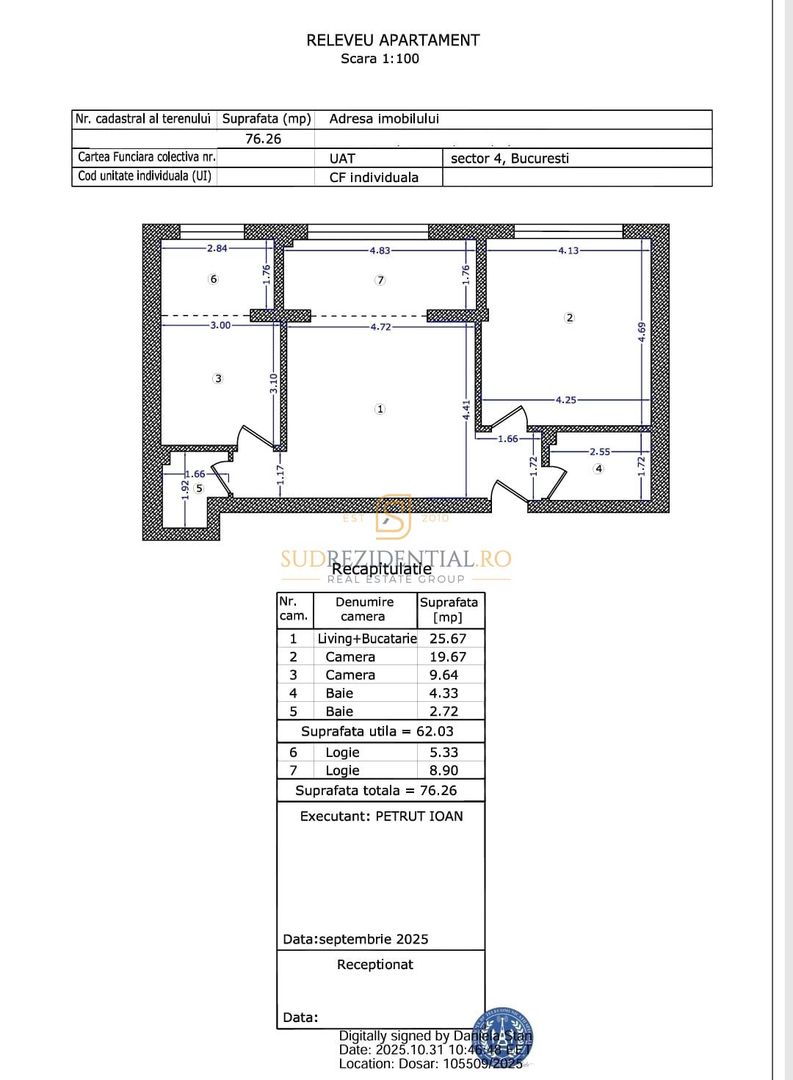 Apartament cu 3 camere de vanzare, Brancoveanu - Alunisului, Sector 4 - Schiță 7