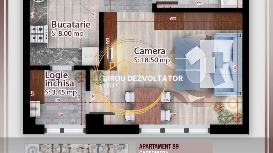 Decomandata Bucatarie inchisa titan Pallady Ikea Ansamblu premium - Poză 2