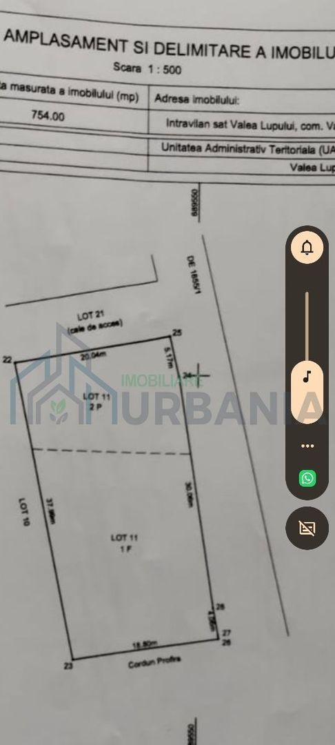 Teren intravilan de vânzare în Valea Lupului, Iași – 754 mp - Poză 4