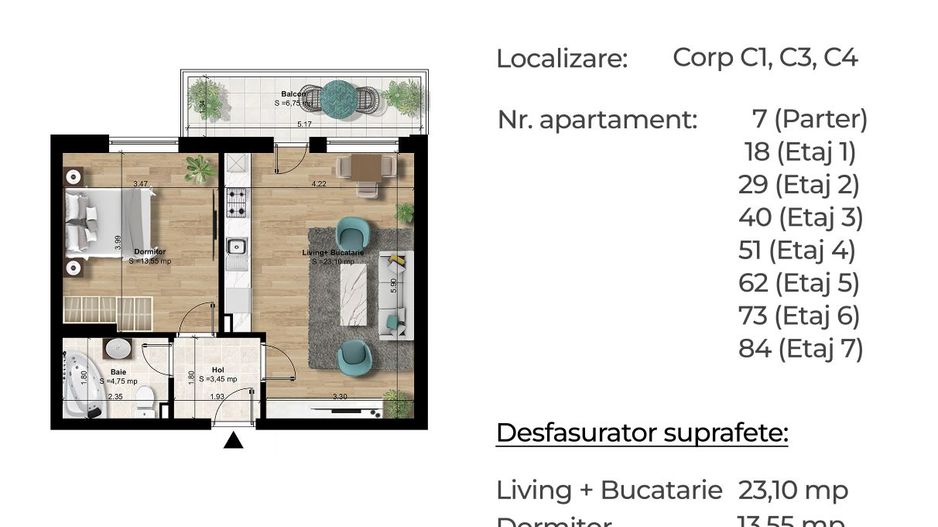 Studio, 52 mp, spatios, foarte aproape metrou, pret promoțional! - Poză 5