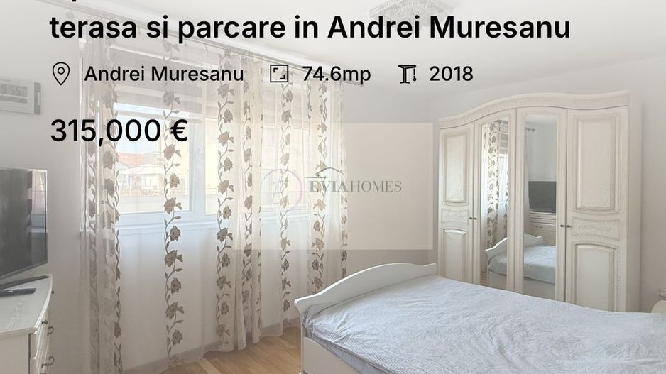 Apartament modern cu 3 camere cu terasa si parcare in Andrei Muresanu - Poză 1