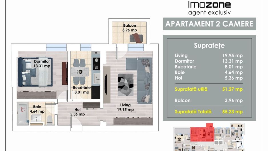 3 Camere | De Vanzare | Bloc Nou | 2 Bai | Living Spatios | 77 mp | Balcon - Poză 18