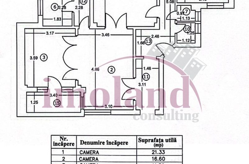Apartament cu 2 dormitoare si birou - Carol I - Schiță 28