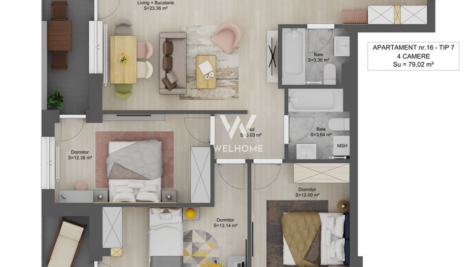 Apartament 4 camere in Sibiu - Schiță 5