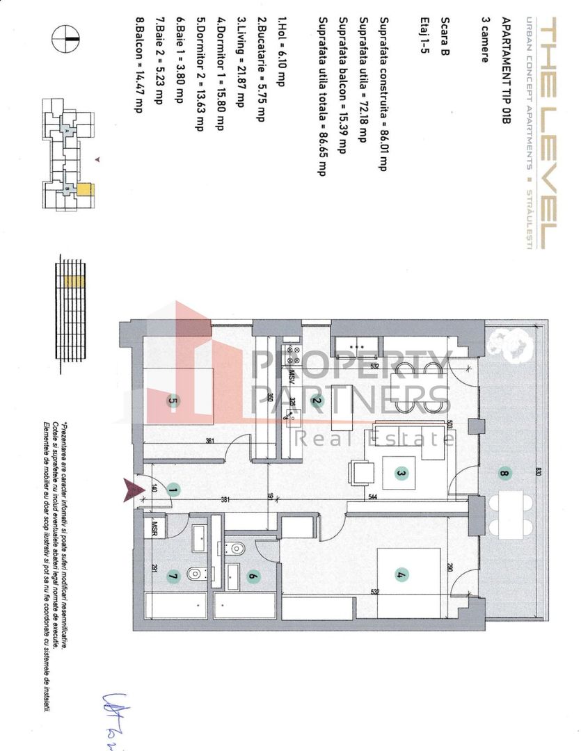 Apartament nou finalizat, 3 camere, Level Apartments 3 - Poză 12