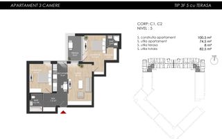 Apartament 3 camere | Ansamblu rezidential - Bucurestii Noi - Poză 14