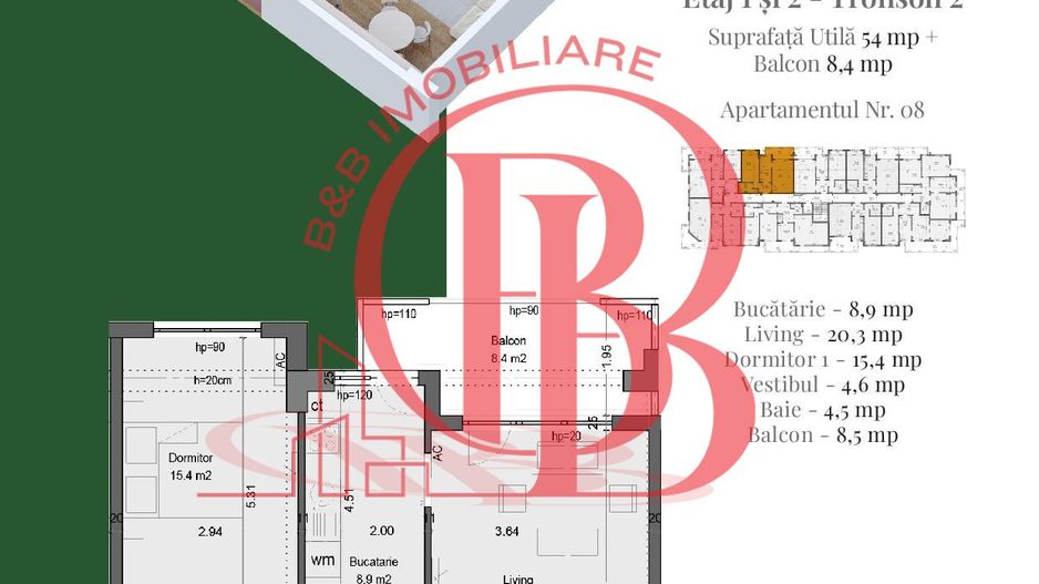 Titan Pallady Metrou Nicolae Teclu | 2 Camere decomandate - Schiță 1