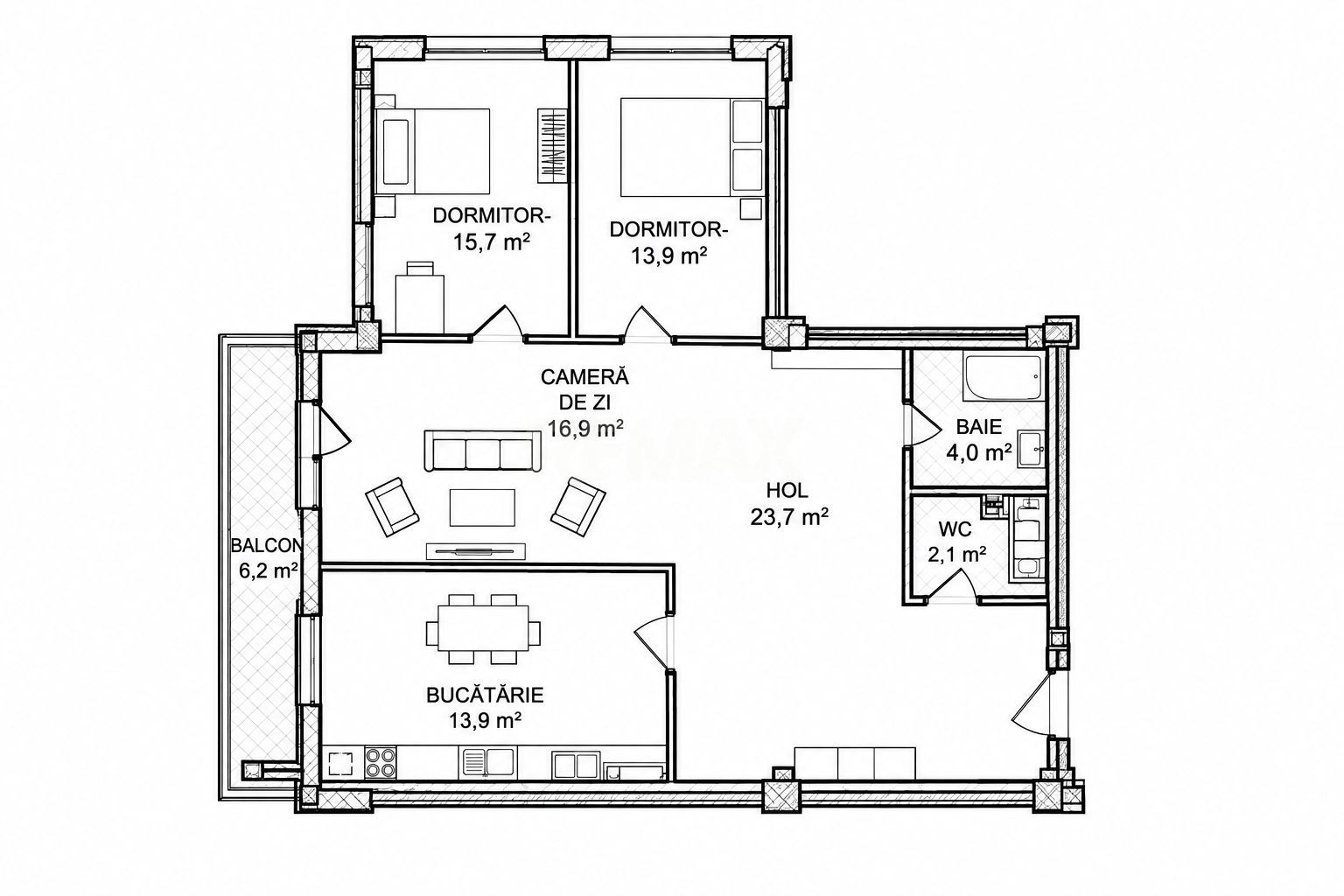 Apartament Satul German Bd. Europa - Schiță 20