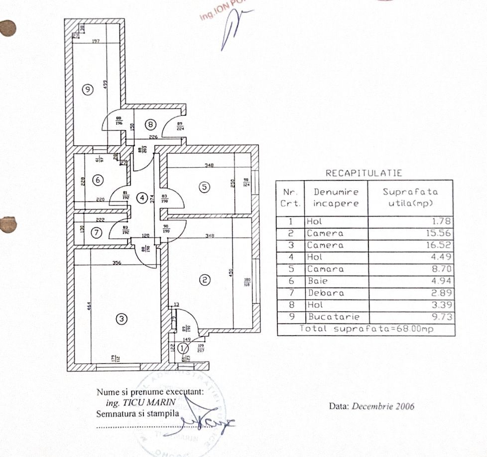 Casa | Militari | Iuliu Maniu | Apusului | 3 Camere | Centrala | 1960 - Schiță 16