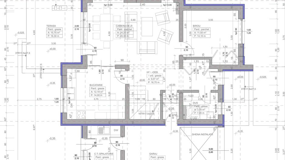 Casa 4 camere, 3 bai,  garaj, teren 550 mp - Schiță 4