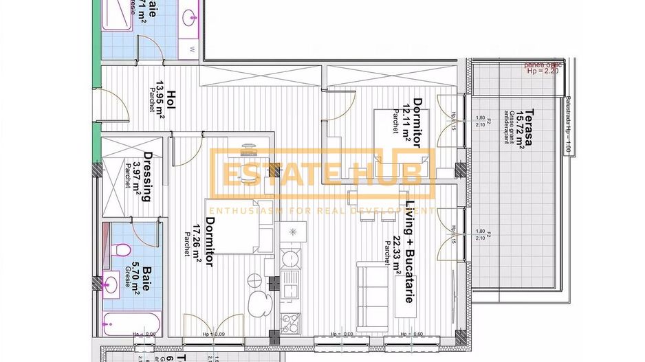 Apartamente 3 camere | Standarde NZEB | Comision 0 - Poză 3