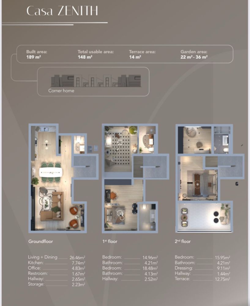Vila moderna (capat) 4 camere + birou, complex nou | Pipera - Poză 6