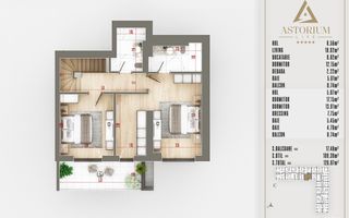 4 camere Duplex  Proiect Premium Titan Pallady - Schiță 7