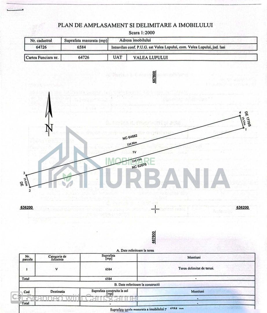 Teren intravilan de vânzare în Valea Lupului, Iași – 14.801 mp - Poză 1
