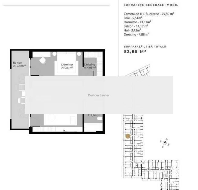 Apartament cu 2 camere | Cartierul Gheorgheni | 52.85mp | Semifinisat - Poză 2