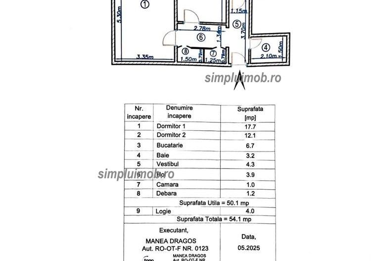 Decomandat 2 Camere, 1 Decembrie - Schiță 7