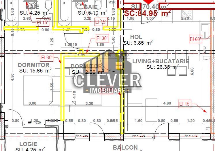 Apartament 3 Camere Finalizat Mutare Imediata Th. Pallady - Schiță 18