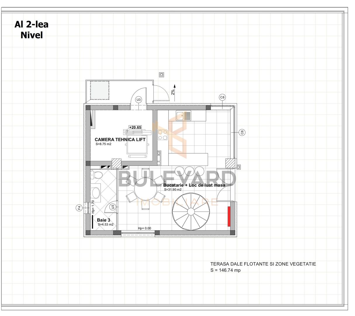 Penthouse de lux 150 mp utili + 200 mp terasa + 2 parcari subterane - Poză 11