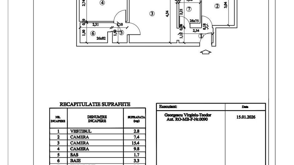 Apartament spatios cu trei camere, Brancoveanu, 78.000€ - Poză 15