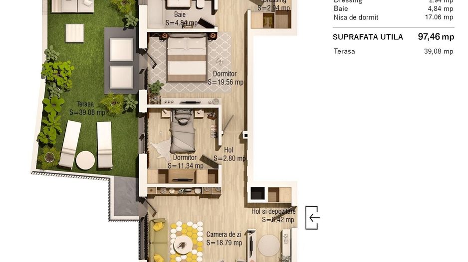 Apartament 4 camere in apropiere de Parcul Central - Poză 1