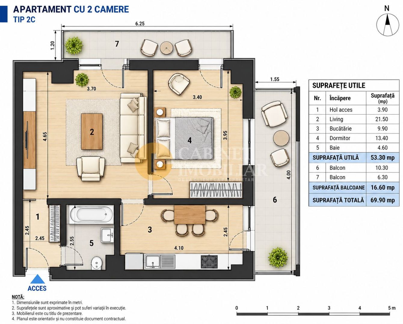 2 Camere PREMIUM - 70mp | Etaj 9/10 | View Superb | Bloc Nou 2025 CUG - Poză 13