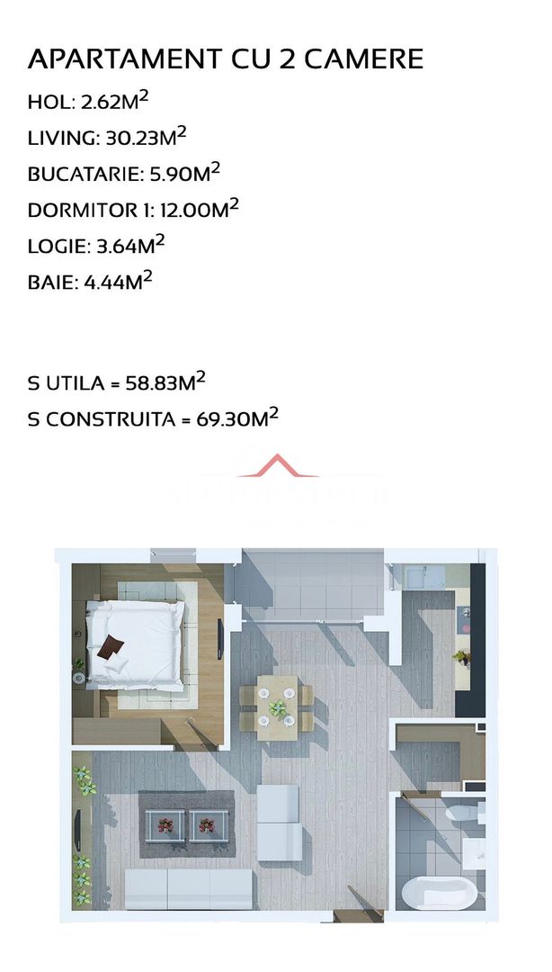 NECTORA IMOB-Apartament 2 camere, West Residence, 55 mp, Utilat, NOU - Poză 8