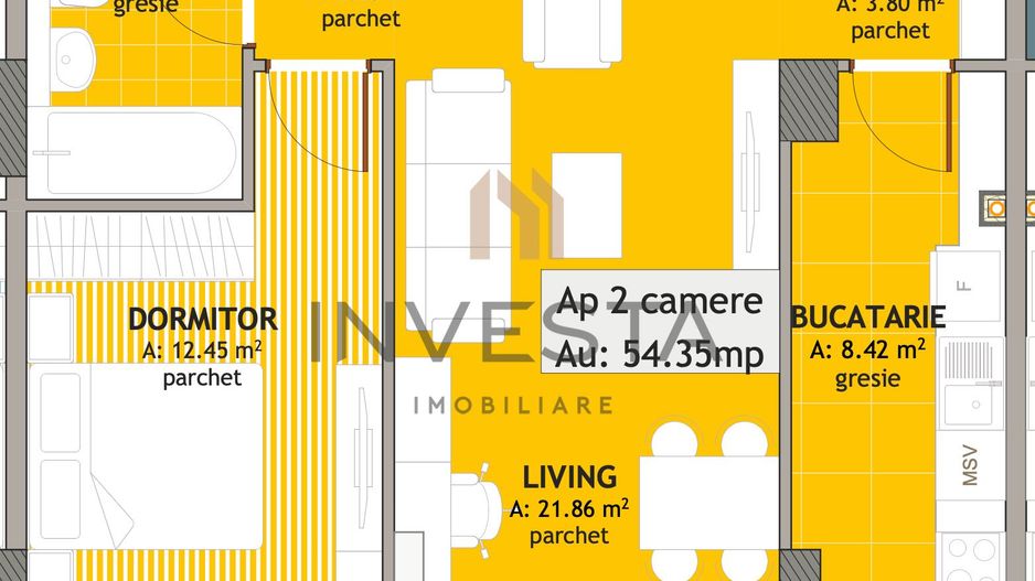 Apartament cu 2 camere in Iris - Ansamblu Exclusivist, imobil nZEB - Schiță 2