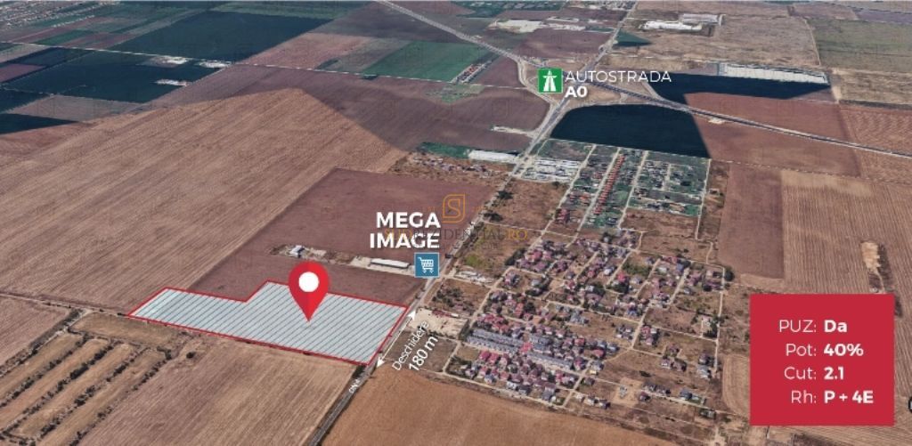 Teren 8 hectare cu deschidere ampla, Popesti-Leordeni, acces rapid A0 - Poză 3