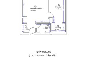 2 camere Pipera  Loc de parcare inclus - Schiță 11