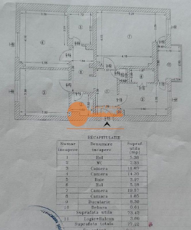 Apartament 3 camere | Lujerului | 78 mp - Schiță 7