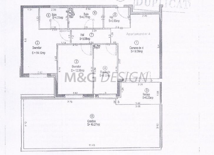 Apartament 3 camere Lipovei-Dumbravita - Schiță 13