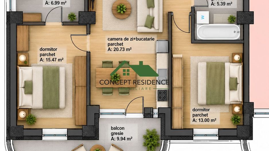 Apartament 3 camere | 85 mp | Revolution Prestige | Comision 0% - Poză 1