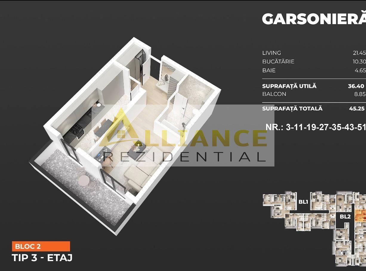 Pasarele Popesti Garsoniera 45 mp - Poză 1