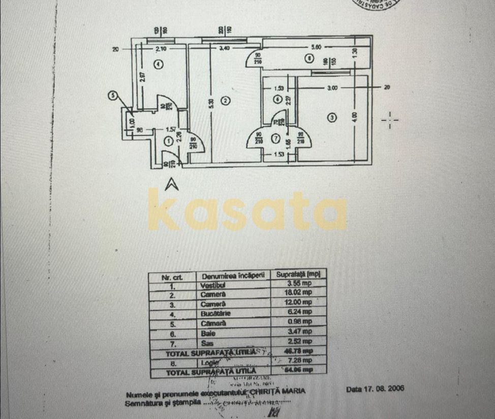 OPORTUNITATE | APARTAMENT 2 CAMERE |  TEI |  54 MP UTILI - Schiță 6