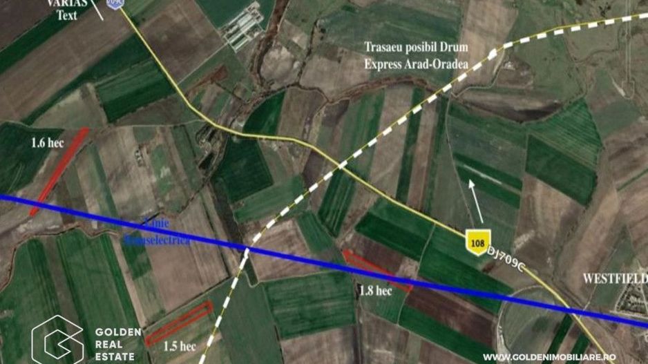 Teren extravilan 23.000 mp, zona Westfield Arad - Poză 1