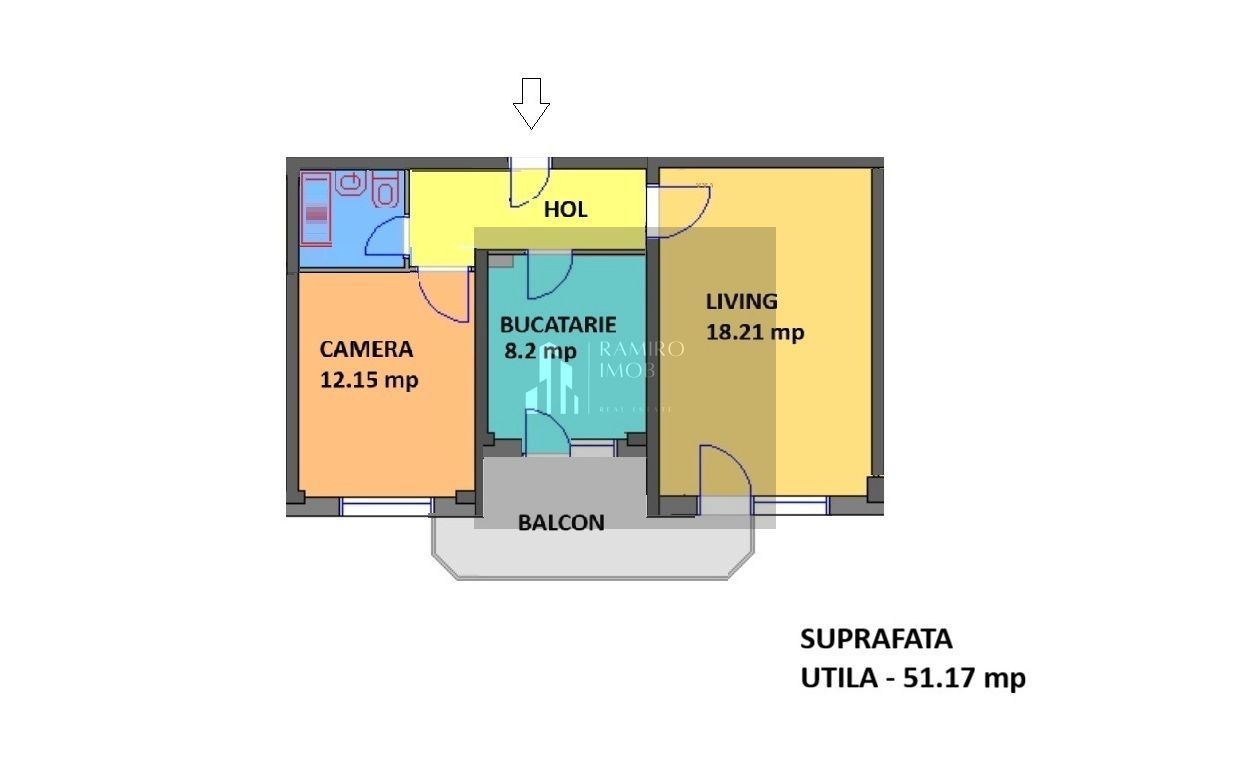 apartament 2 camere decomandat 52mp -Dacia -Eminescu -Calea Mosilor - Poză 2